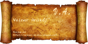 Veiner Anikó névjegykártya